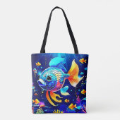Tote Bag Conception Vibrante du poisson de récif (Dos)