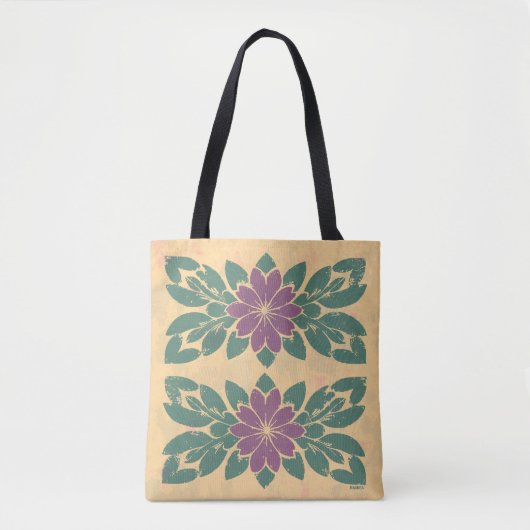Tote Bag Conception vintage de crayon floral (Devant)