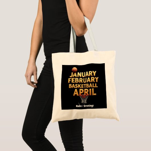Tote Bag Conceptions de basket-ball d'avril janvier février (Devant (produit))
