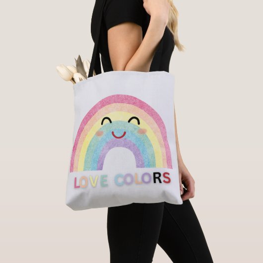 Tote Bag Conceptions de la Saint-Valentin d'art de l'arc-en (De près)