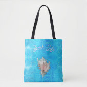 Tote Bag Conch Shell "Beach Life" (Devant)