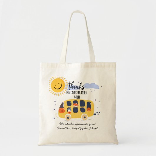 Tote Bag conducteur d'autobus scolaire merci d'aller plus l (Devant)