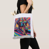 Tote Bag Conduisez en style avec notre Rainbow Pup Fourre-t (De près)