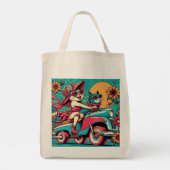 Tote Bag Conduite de chats rétro (Dos)
