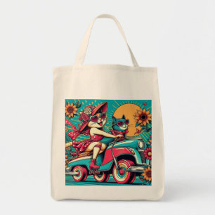 Tote Bag Conduite de chats rétro