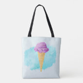 Tote Bag Cône De Crème De Glace Avec Un Plat De Peinture Bl (Dos)