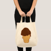 Tote Bag Cône de crème glacée au chocolat (Devant (produit))