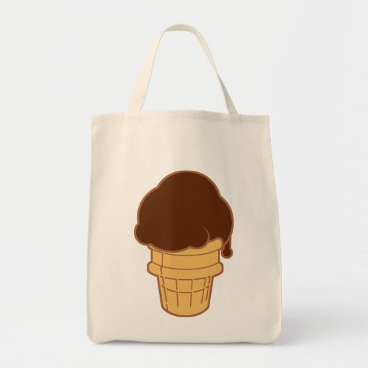 Tote Bag Cône de crème glacée au chocolat (Devant)