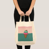 Tote Bag Cones de crème glacée colorée cool - Personnalisé (Devant (produit))