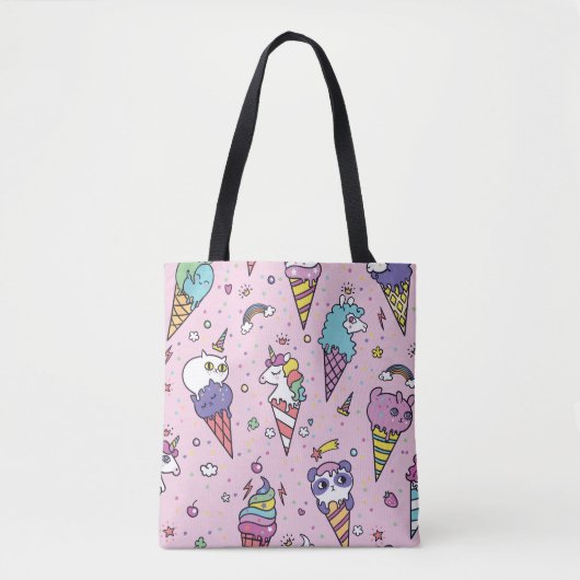 Tote Bag Cônes de crème glacée mignonne (Devant)