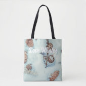 Tote Bag Cônes de mélèze sur la neige bleue fraîche (Devant)