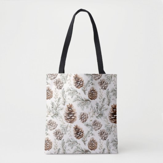 Tote Bag Cones de pin de Noël (Devant)