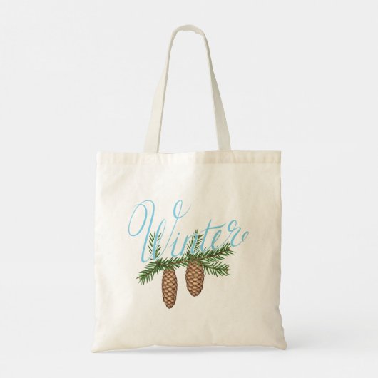 Tote Bag Cônes de pin d'hiver (Dos)