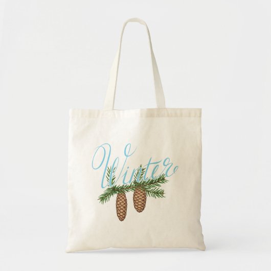 Tote Bag Cônes de pin d'hiver (Devant)