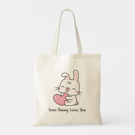 Tote Bag Confession d'amour mignon, Un Petit Lapin Vous Aim (Dos)
