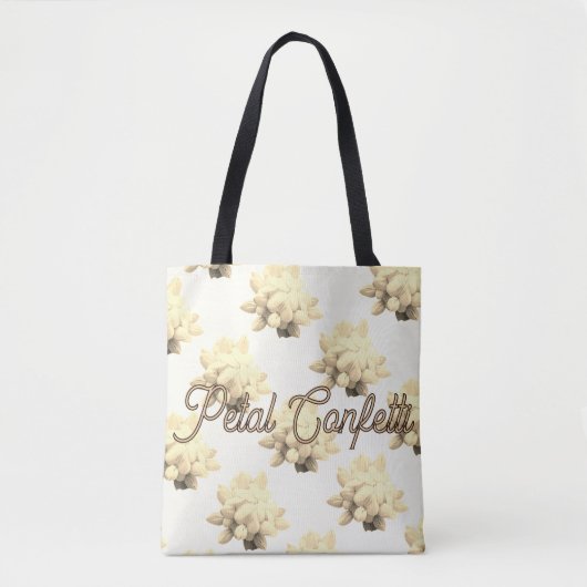 Tote Bag Confetti à fleurs jaunes personnalisées (Devant)