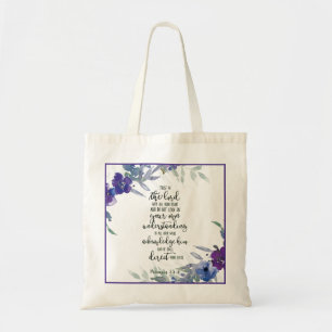 Tote Bag Confiance dans le Seigneur floral