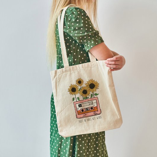 Tote Bag Confiance en Vibe Boho Tournesol et Cattsette