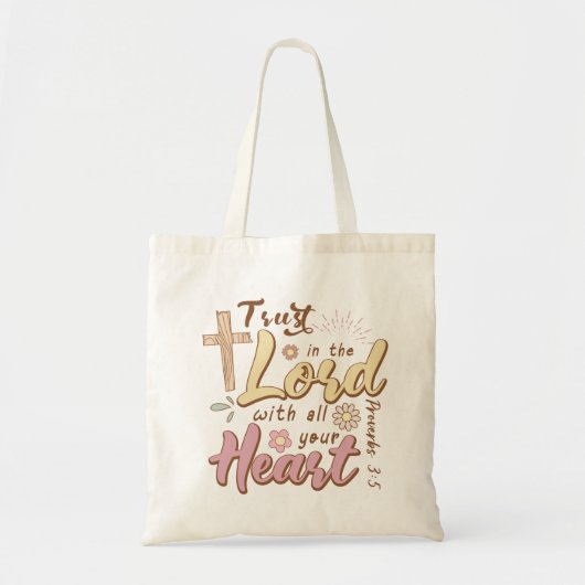 Tote Bag Confiance rétro dans la Bible du Seigneur Verse (Devant)
