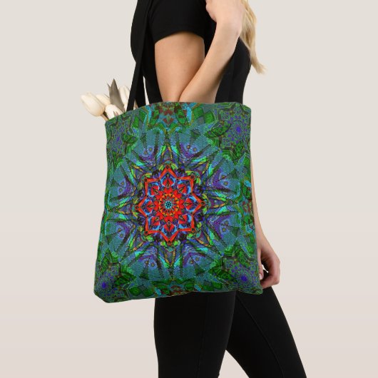 Tote Bag Confianza texture textile mandala motif (De près)