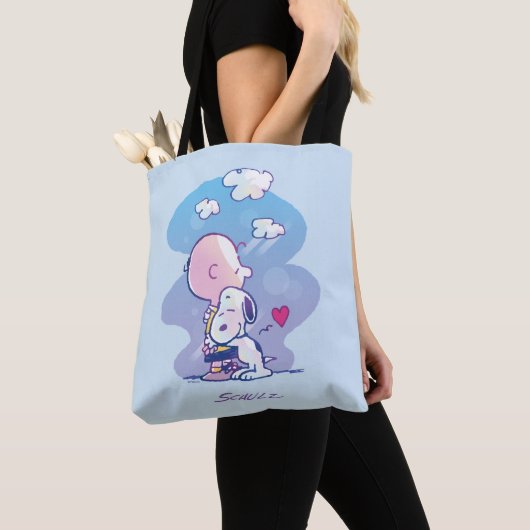 Tote Bag Confort et sécurité | Charlie & Snoopy Hug (De près)