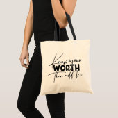 Tote Bag Connaissez Votre Véritable Citation Motivationnell (Devant (produit))