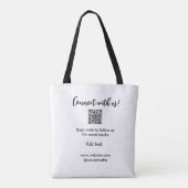 Tote Bag Connectez-vous avec nous scan QR code ajouter e-ma (Dos)