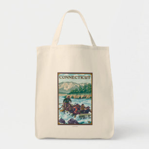 Tote Bag ConnecticutRiver transportant la scène par radeau