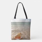 Tote Bag Conque Shell en sable sur la plage tropicale (Dos)