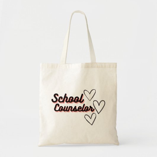 Tote Bag Conseiller Scolaire Avec Coeurs (Devant)