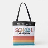 Tote Bag Conseiller scolaire sur mesure Conseiller rétro (Dos)