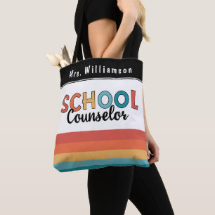 Tote Bag Conseiller scolaire sur mesure Conseiller rétro