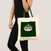 Tote Bag Conserver l'icône de la couronne calme sur le vert (Devant (produit))