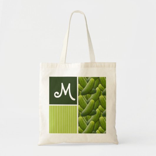 Tote Bag Conserves au vinaigre vertes ; Motif de conserves (Devant)