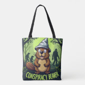 Tote Bag Conspiracy Beaver | Funny Cryptid Hunter (Dos)