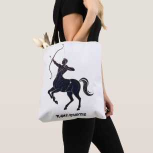 Tote Bag Constellation du Sagittaire - Art linéaire du zodi