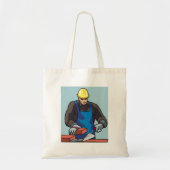 Tote Bag Constructeur de Casquette dur pour ouvrier de cons (Devant)