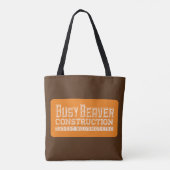 Tote Bag Construction de castor occupé Blanc Gfx Orange Bro (Dos)