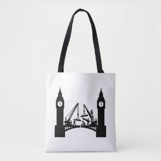 Tote Bag Construction épique d'un pont à tour horloge à Lon