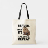 Tote Bag Construire à manger Répéter Funny Beaver Animal (Dos)