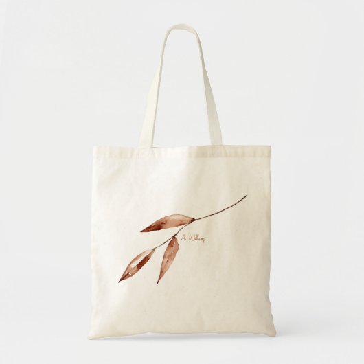 Tote Bag Contemporain Terracotta Nom Personnalisé Foliage S (Devant)