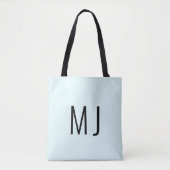 Tote Bag Contemporary Ice Blue Black Text Nom personnalisé (Devant)