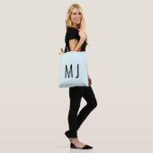 Tote Bag Contemporary Ice Blue Black Text Nom personnalisé (Sur le modèle)