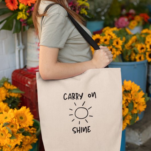 Tote Bag Continuer sur Sunshine Positivity Inspiration