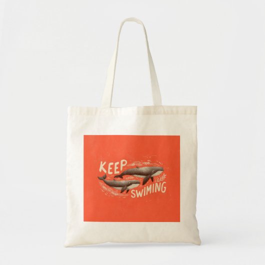 Tote Bag Continuez à nager Baleines (Devant)