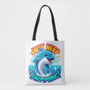 Tote Bag Continuez À Nager Dauphin
