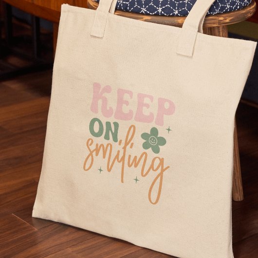 Tote Bag Continuez À Sourire Citation Inspirationnelle