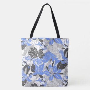 Tote Bag Contour Hawaii Tropical Lily et Protea Beach Bag