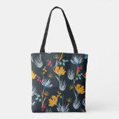 Tote Bag Contraste Brush Floral : Noir sans joint (Dos)