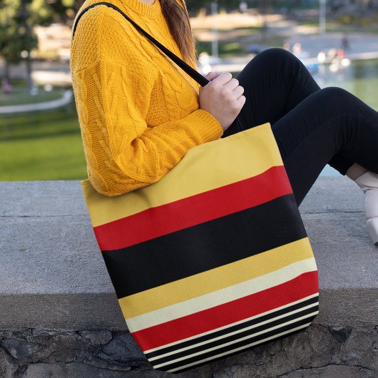 Tote Bag Contraste Jaune Avec Rouge